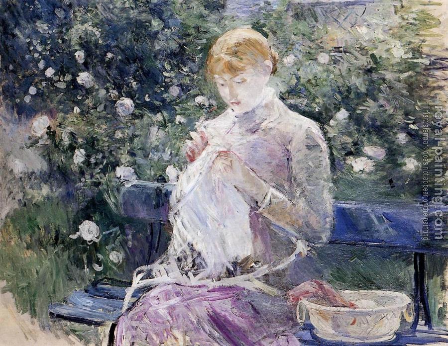 Berthe Morisot : Pasie Sewing in the Garden